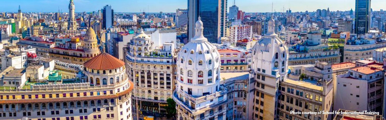 A view of Buenos Aires' skyline, featuring the unique architecture of the city.