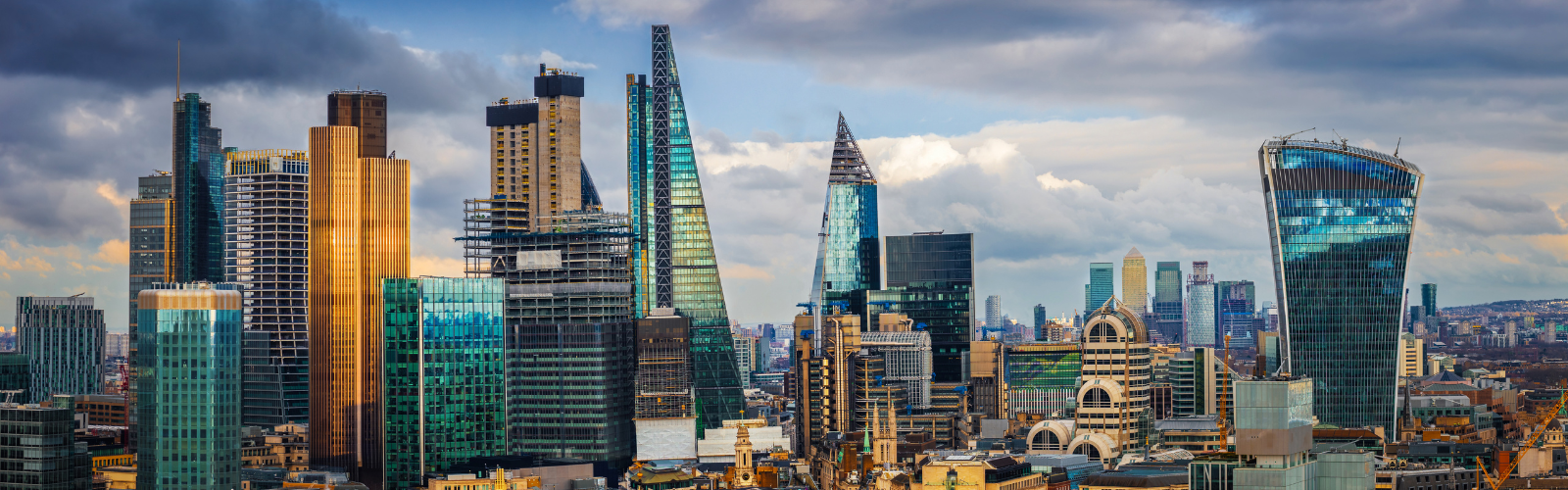 London city skyline highlighting the modern architecture.